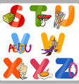 education cartoon alphabet letters for kids vector image