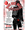 hard rock festival poster with girl vector image vector image