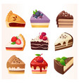 bakery and pastry desserts with chocolate vanilla vector image vector image