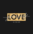 gold glitter texture and slogan - love yourself vector image vector image