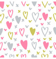 hearts seamless pattern vector image vector image