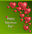 valentine day background with glowing hearts vector image
