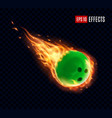 bowling ball with fire flames 3d burning bowl vector image vector image