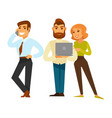 business people group of three isolated on white vector image