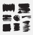 set hand drawn paint brush strokes and stains vector image