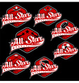 set of vintage sports all star crests vector image