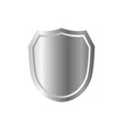 silver shield shape icon 3d gray emblem sign vector image vector image
