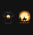 american cowboyt-shirt typography text siluet vector image