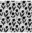 black tulips with dots seamless pattern vector image vector image