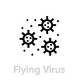 flying virus spread icon editable line vector image