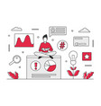 internet digital social media trends charts vector image