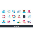 medical 3d icon set vector image vector image