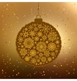 vintage card with golden christmas ball eps 8 vector image