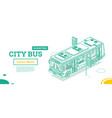 city bus isometric outline concept vector image