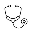stethoscope simple monochrome icon medical vector image