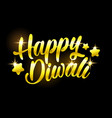 golden happy diwali congratulation with stars vector image vector image