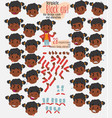 black girl twenty eight expressions and basics vector image