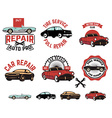 car repair service labels vector image