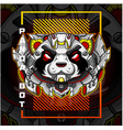 panda head robot esport mascot vector image vector image