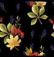 seamless pattern with autumn yellow leaves vector image vector image