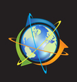 world with arrows vector image vector image