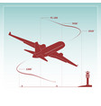 aircraft climbs after take off vector image