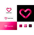 heart icon love symbol silk pink ribbon vector image