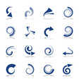 spiral and arrow icons vector image vector image