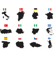 twelve countries on white vector image vector image
