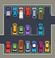 parking top view many cars on zone vector image vector image
