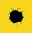 hole in wall comics style hand drawn vector image vector image