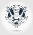 sketch pirate face vector image
