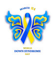 Down syndrome day label flat cartoon hand drawn Vector Image