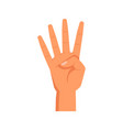 counting with fingers four number vector image