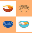 indian curry food icon set in flat and line styles vector image