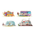 camping cartoon concept vector image vector image