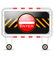 Barrier with traffic sign vector image vector image