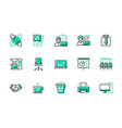 office work - modern line design style icons set vector image