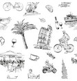 seamless pattern landmarks and cafes france vector image vector image