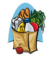 shopping bag with food vector image vector image