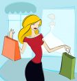 shopping woman vector image vector image
