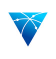 broadband communication path triangle symbol logo vector image vector image