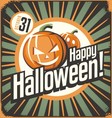 halloween retro poster design concept vintage tin vector image vector image