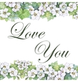 wedding or birthday card floral frame watercolor vector image