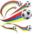 colombia background with soccer ball vector image vector image