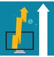 computer arrow growth business icon vector image