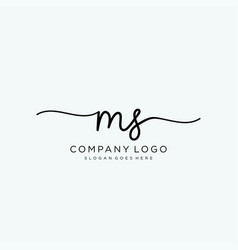 Ms initial handwriting logo design Royalty Free Vector Image