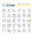 set line icons wedding vector image