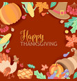 square banner frame with thanksgiving symbols vector image