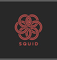 squid logo or octopus monogram overlay weaving vector image vector image